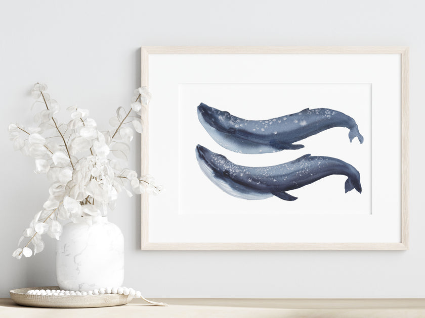 Blue Whales 8x10 or 5x7 in Fine Art Print – ALR Designs