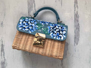 Hand Painted Hydrangea Bag, Blue Hydrangeas