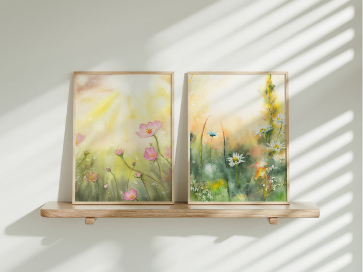 Spring Morning Print Set- Botanical Wall Art (Set of 2)