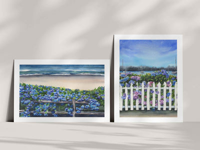 Coastal Hydrangeas Assorted Notecard 6 Card Set