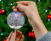 Winter A-Frame Ceramic Christmas Ornament