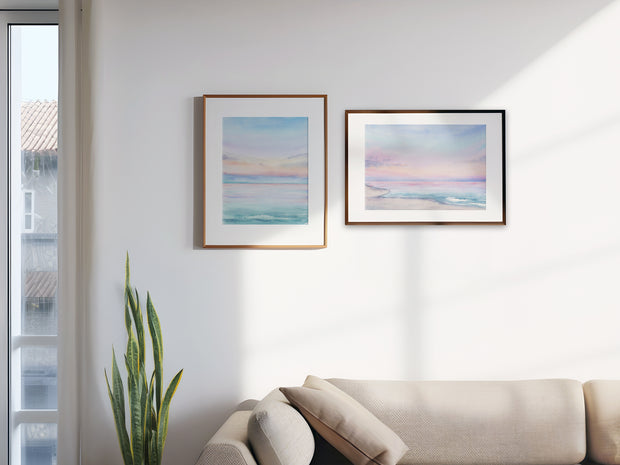 Pastel Waters Print Set- Coastal Wall Art (Set of 2)