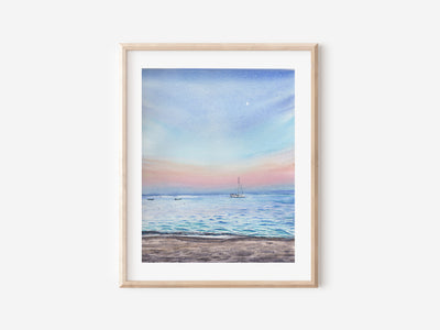 Sailing at Dusk 5x7 in or 8x10 Fine Art Print