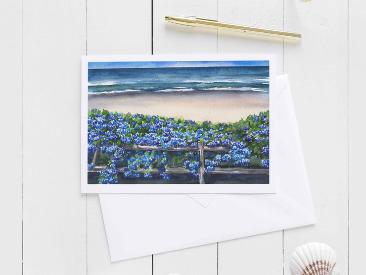 Coastal Blue Hydrangeas 5x7 Blank Greeting Card