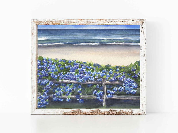 Coastal Blue Hydrangeas 5x7 in or 8x10 Fine Art Print