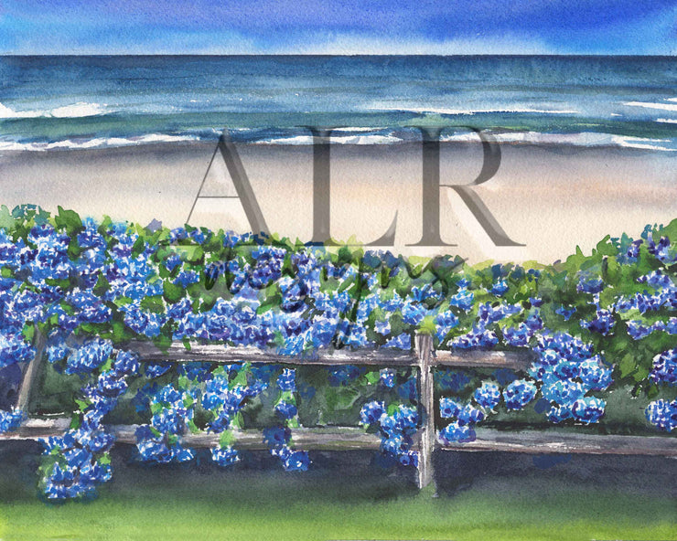 Coastal Blue Hydrangeas 5x7 Blank Greeting Card