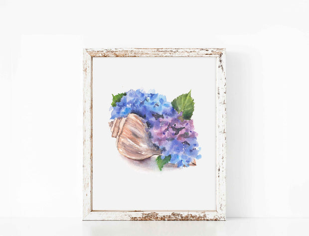 Hydrangea Seashell Blooms 5x7 in or 8x10 Fine Art Print