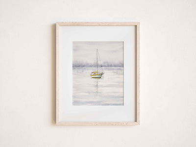 Yellow Boat 5x7 in or 8x10 Fine Art Print