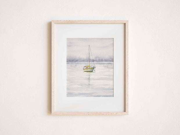 Yellow Boat 5x7 in or 8x10 Fine Art Print