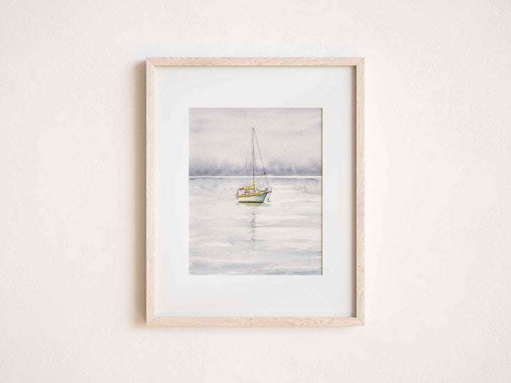 Yellow Boat 5x7 in or 8x10 Fine Art Print