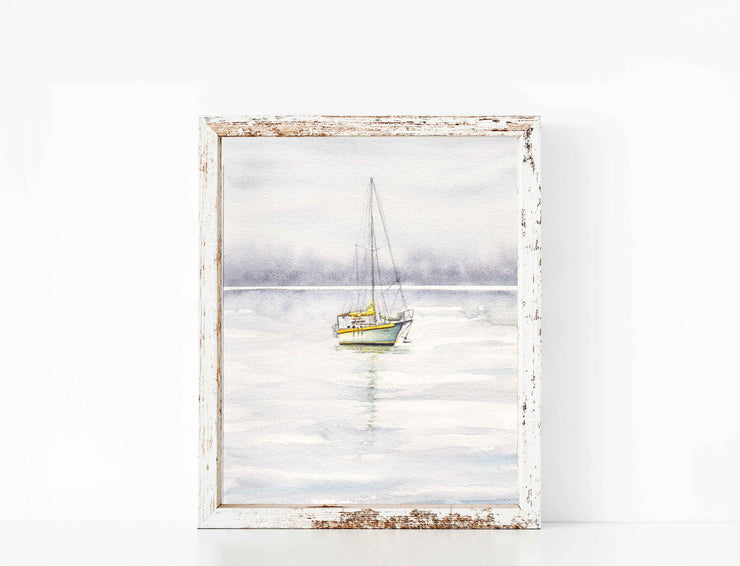 Yellow Boat 5x7 in or 8x10 Fine Art Print