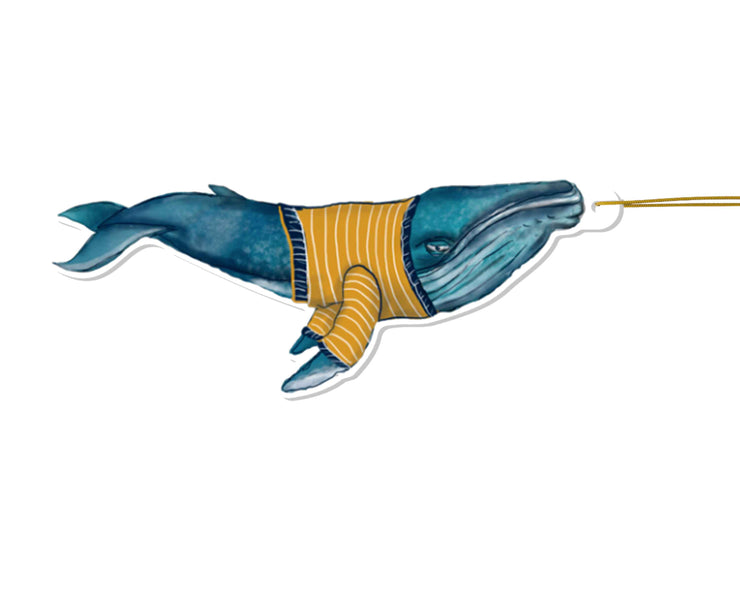 Yellow Shirt Whale Acrylic Ornament